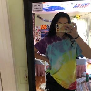 rainbow tie dye t shirt